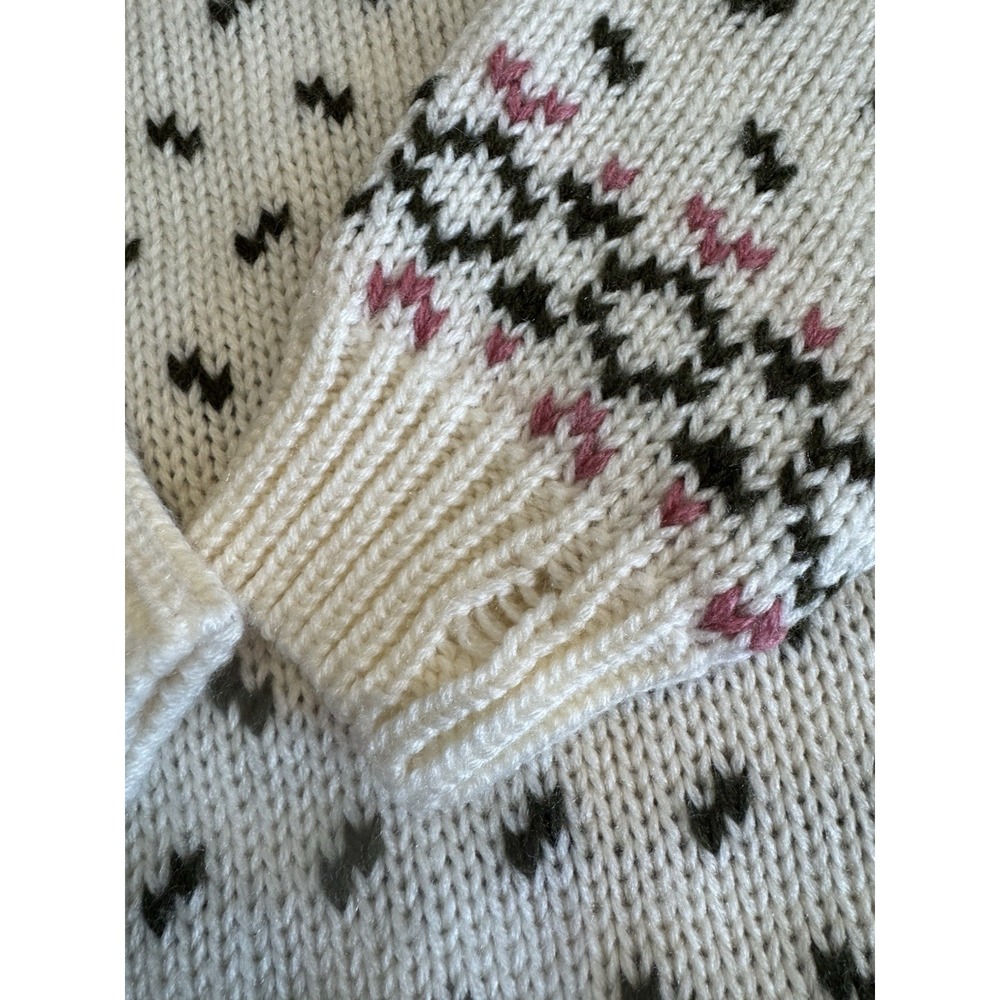 Vintage Northern Isles Sweater Fair Isle Argyle Preppy Knit Fisherman Medium - Picture 5 of 6